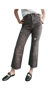Pantalón Denim Animal Print Cebra