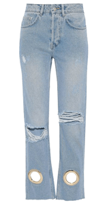 Giovanna Eyelet-Embellished Jeans