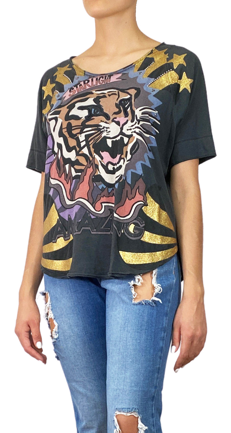 Polera Negra Tigre
