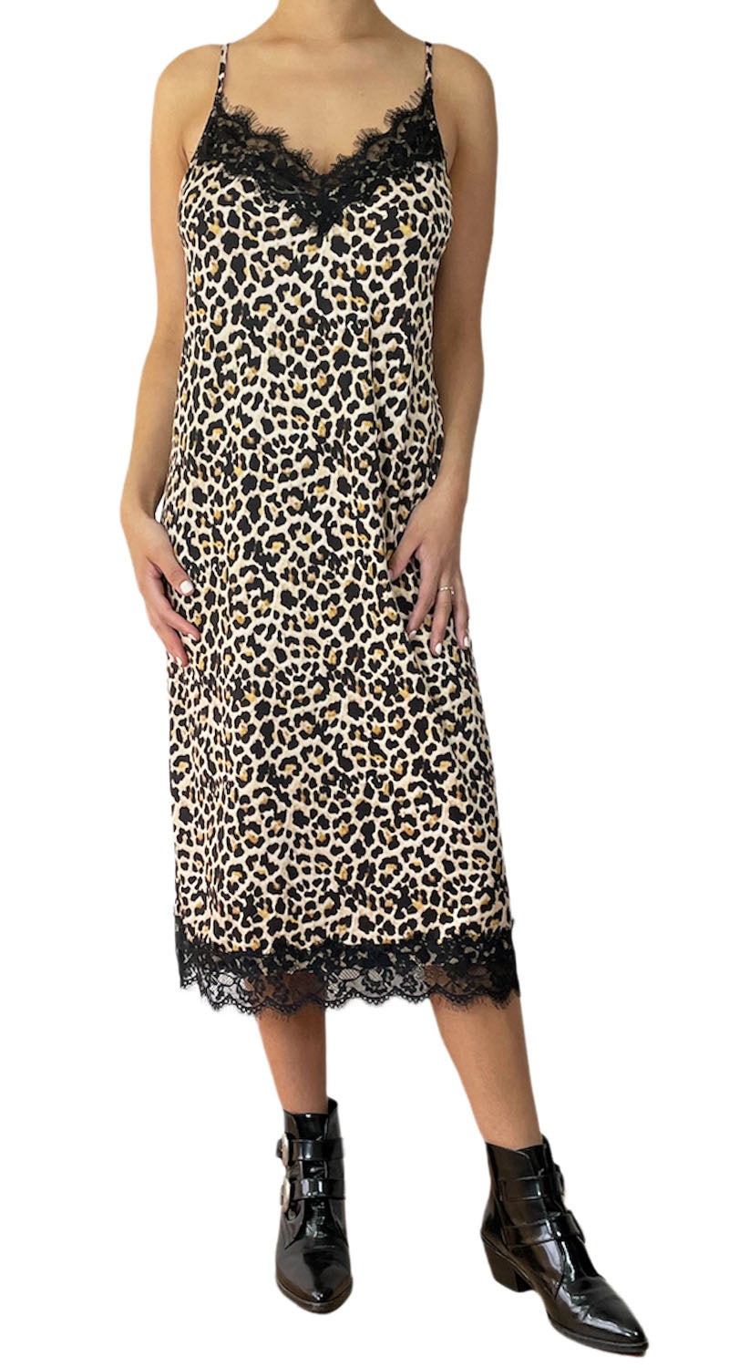 Vestido Animal Print con Encaje