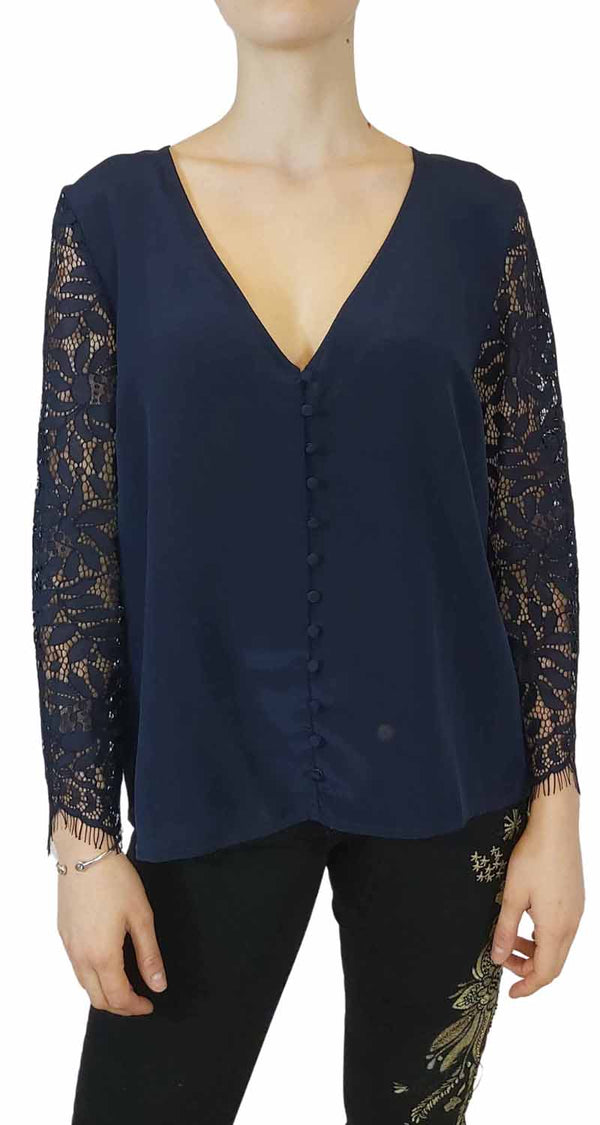 Blusa Navy Encaje