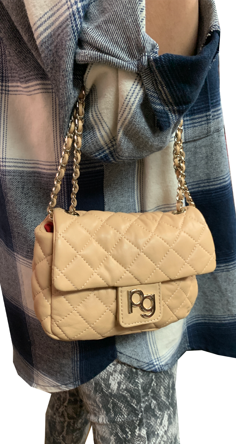 Bandolera Quilt Cadena Beige