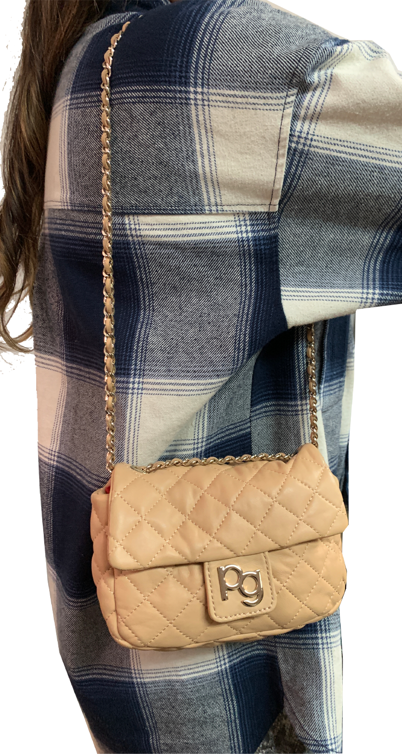 Bandolera Quilt Cadena Beige