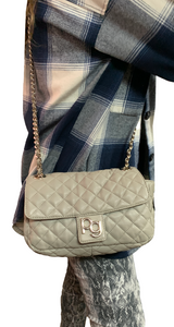 Bandolera Quilt Cadena Gris