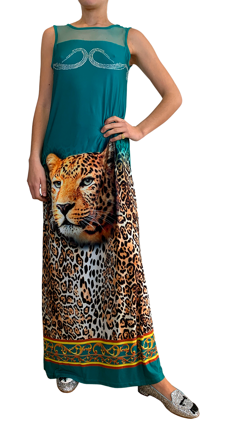 Vestido Cheetah Turqueza