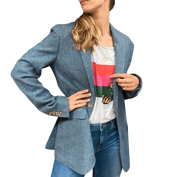 Blazer Tweed Azul