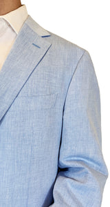Traje Dos Piezas Celeste Lino