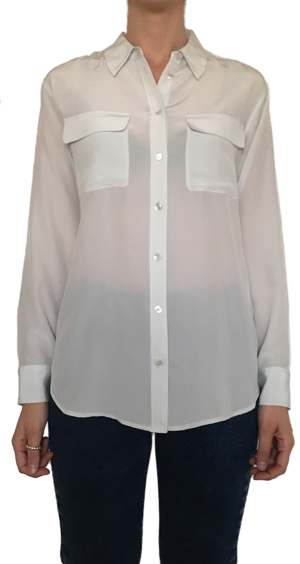 Blusa Seda Celeste