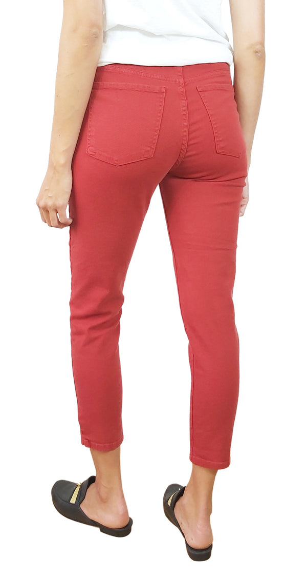 Jeans Rojo Tiro Alto