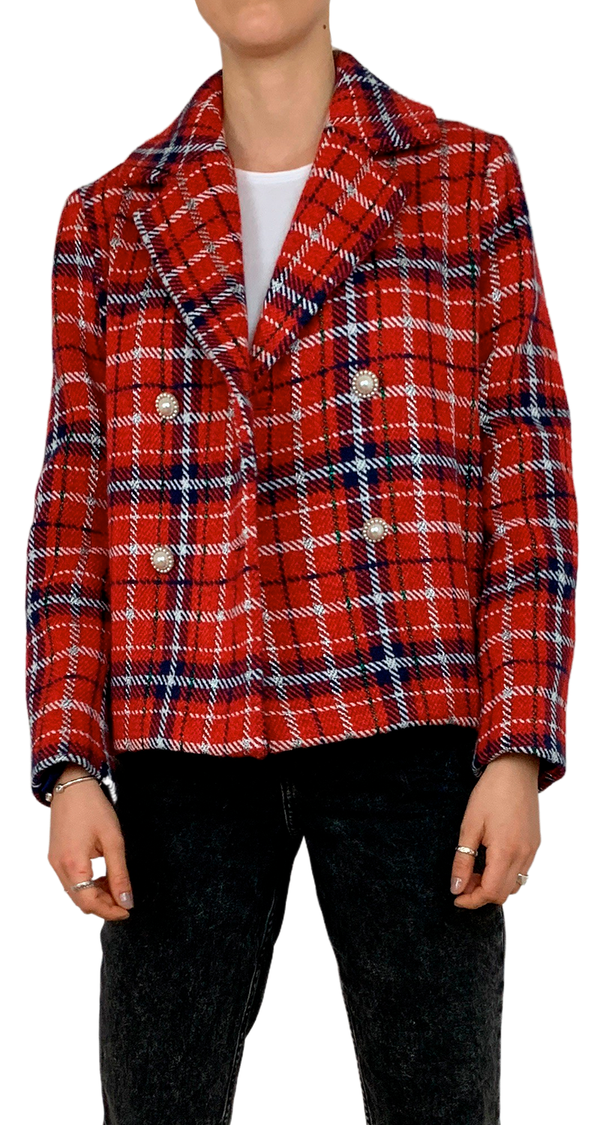 Abrigo Tweed Rojo