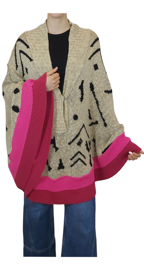 Poncho Tejido Beige