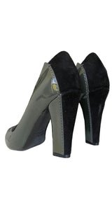 Tacones Verde Cuero
