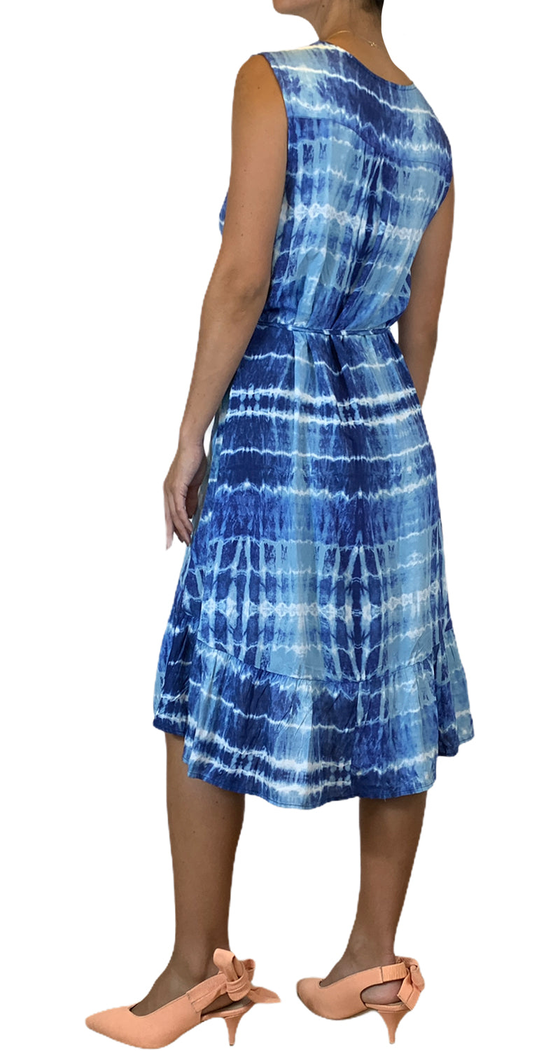 Vestido Overzise Tie Dye Azul