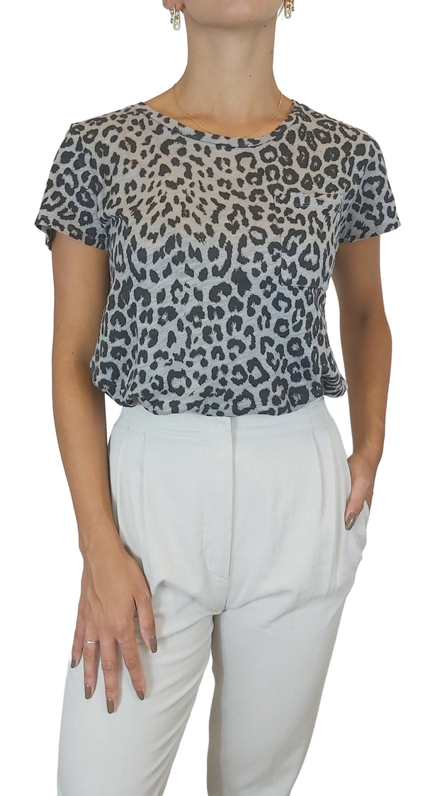 Polera Animal Print Gris