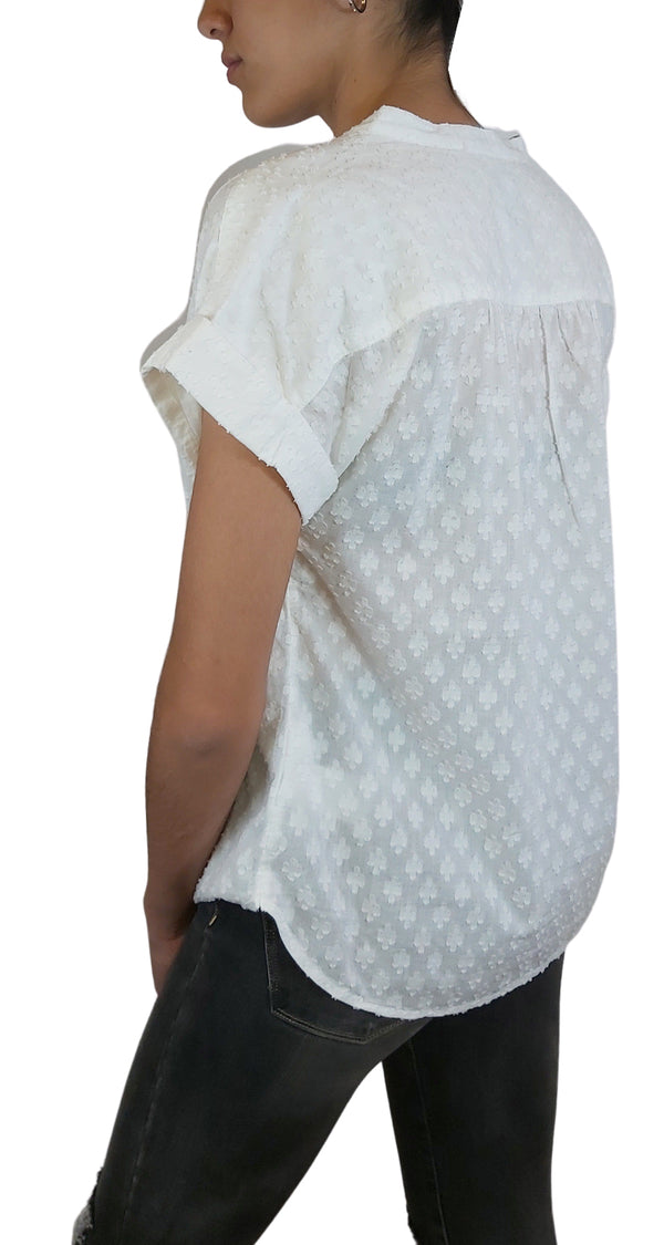 Blusa Mao Texturizada Blanca