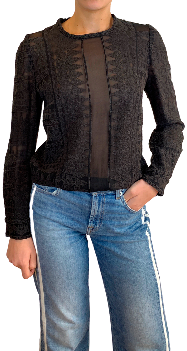 Blusa Bordados Negro