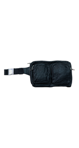 Zipper Detail Leather Fanny Pack