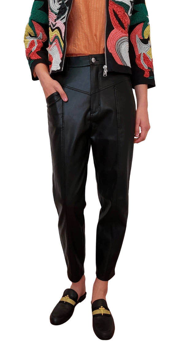 Black New 80s Corsy Faux Leather High Waist