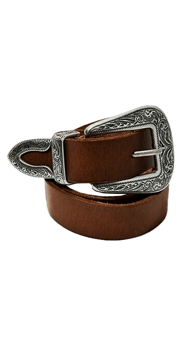 Western Brown Leather Belt