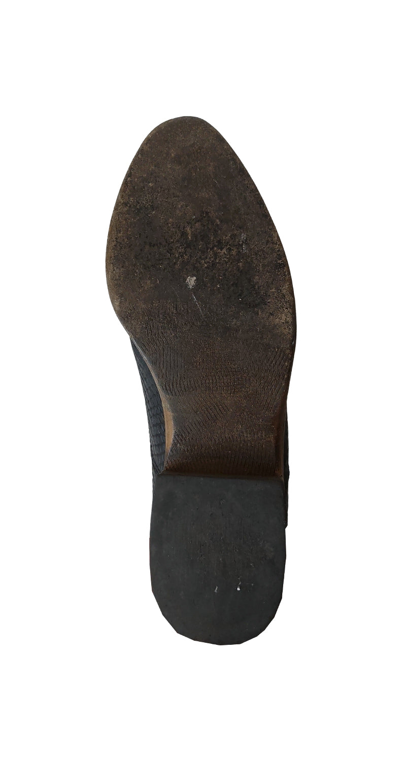 Botines Cuero Snake Negro