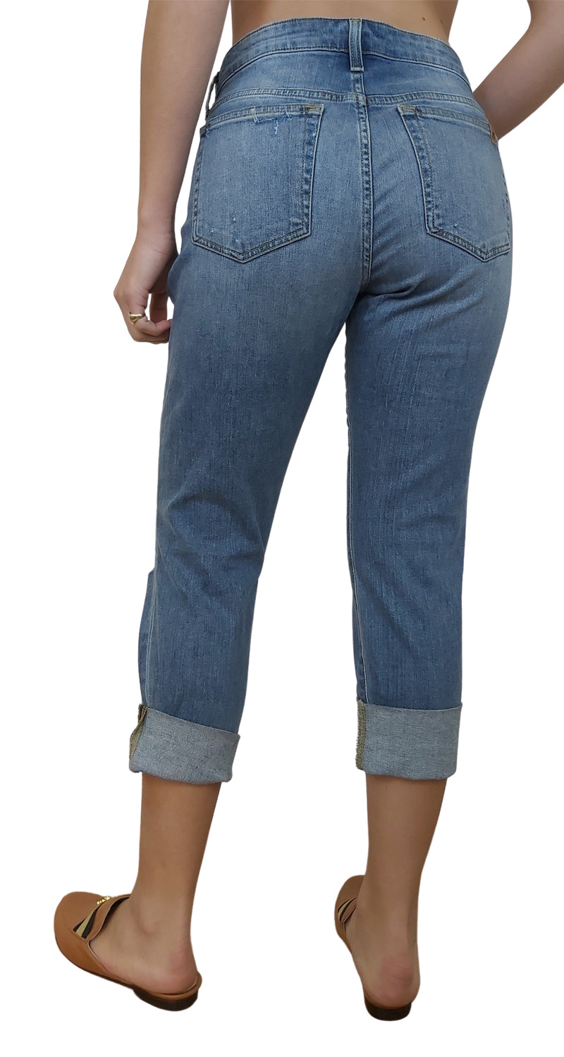Pantalon Cuff Crop Denim Azul