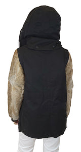 Chaquetón Pelo de Conejo Negro