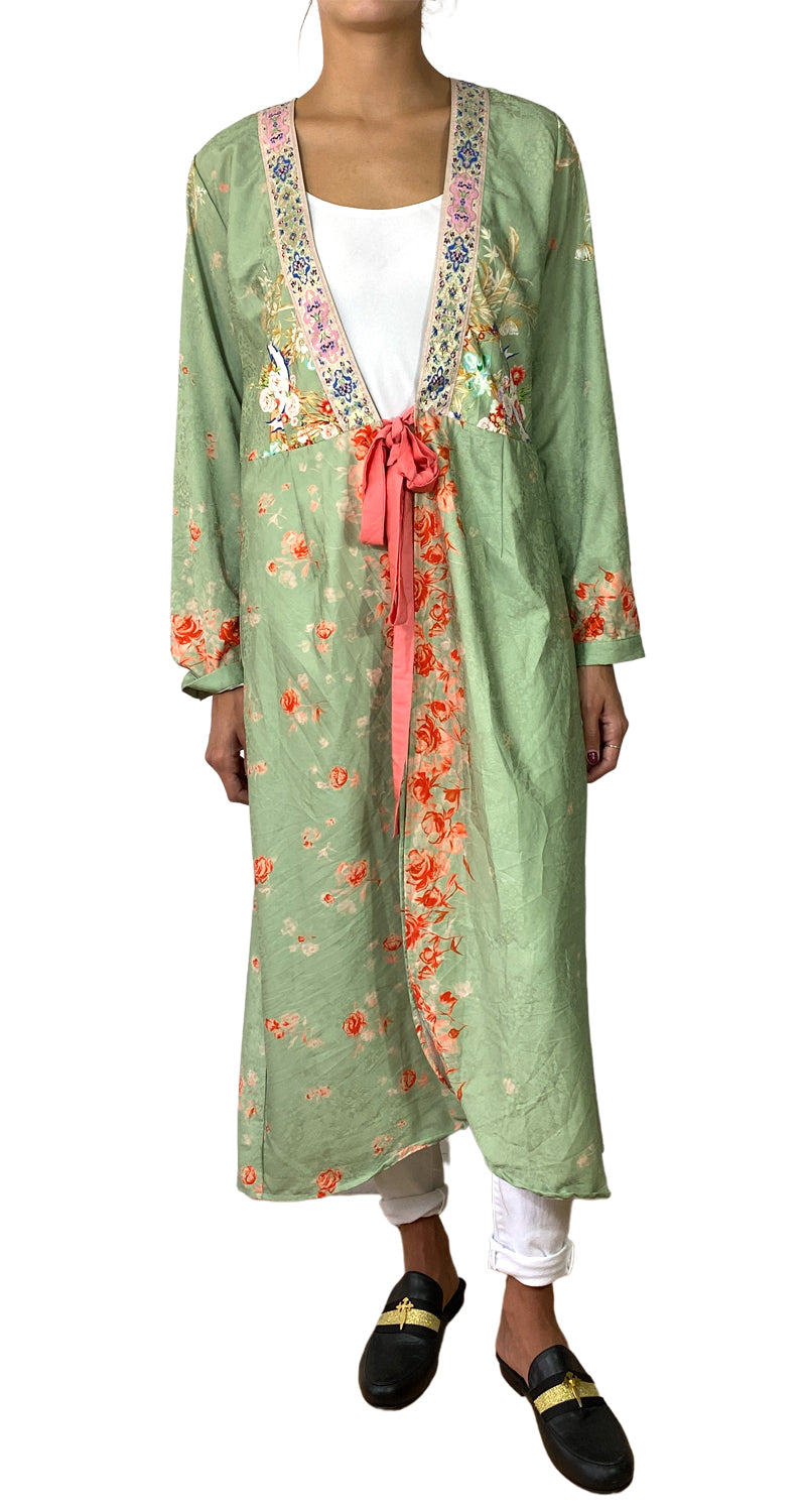 Kimono Floral Verde