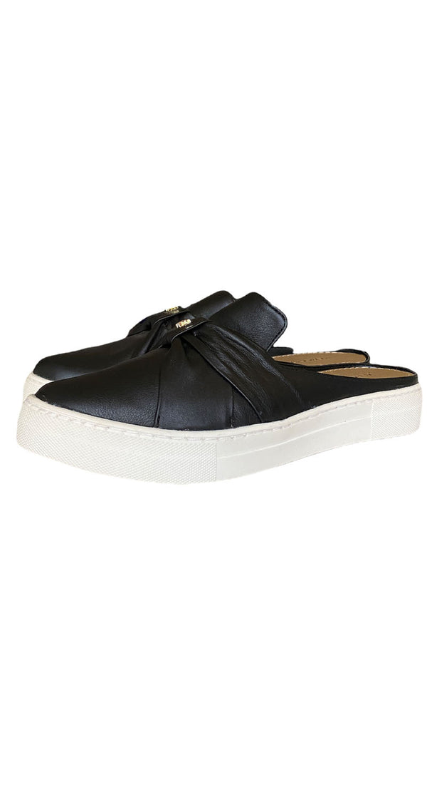 Mules Negras Rosetón