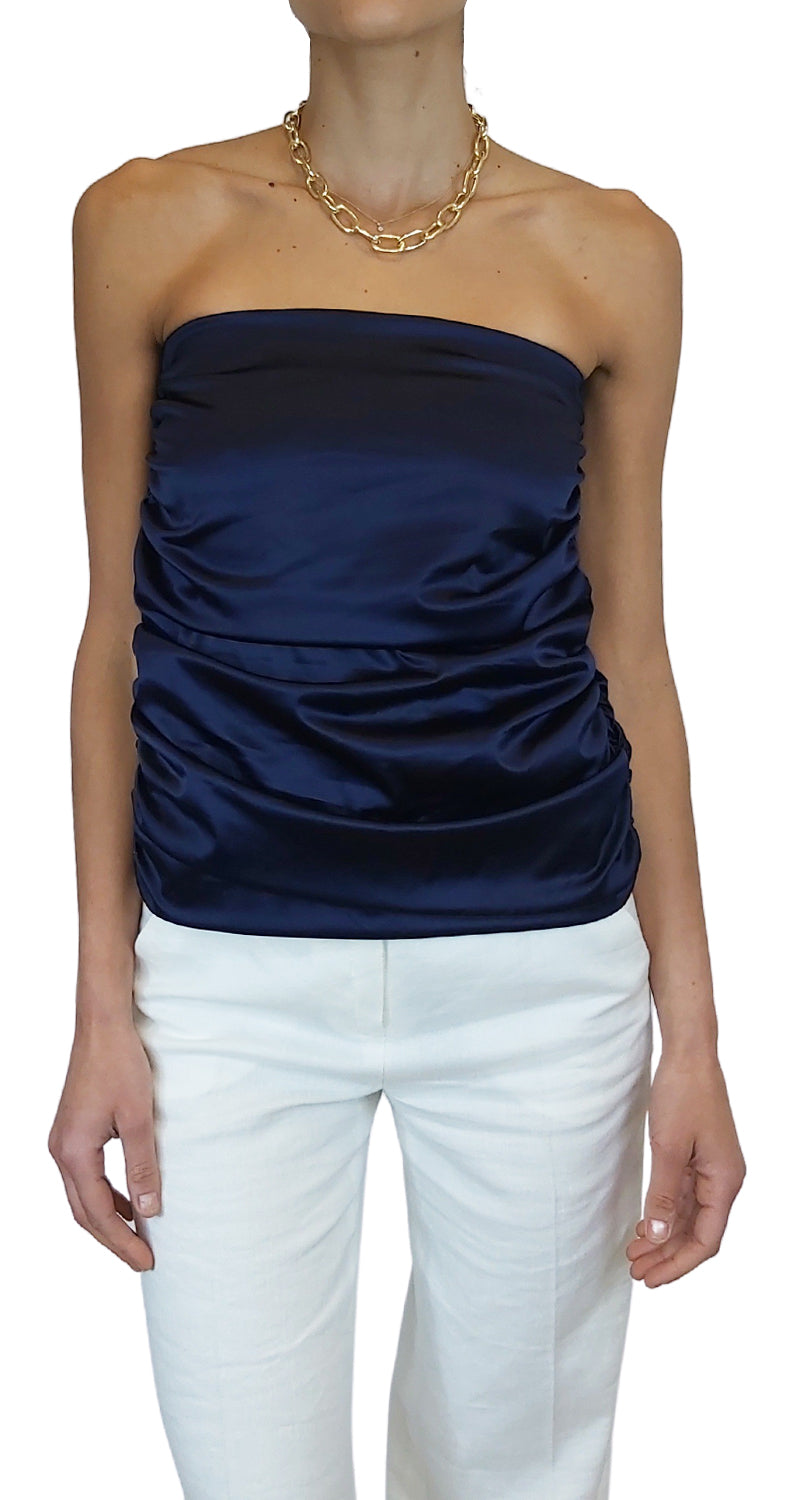 Polera Strapless Navy