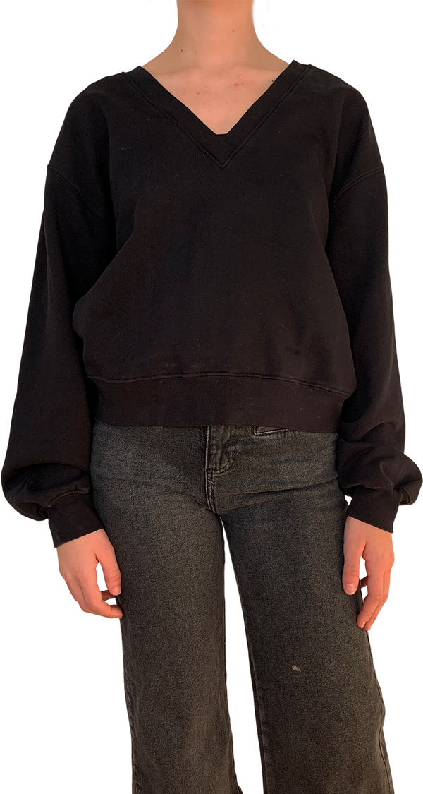 Low Neck Balloon Sleeve Sweatshirt