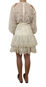 Eyelet Mini Dress With Cut Outs