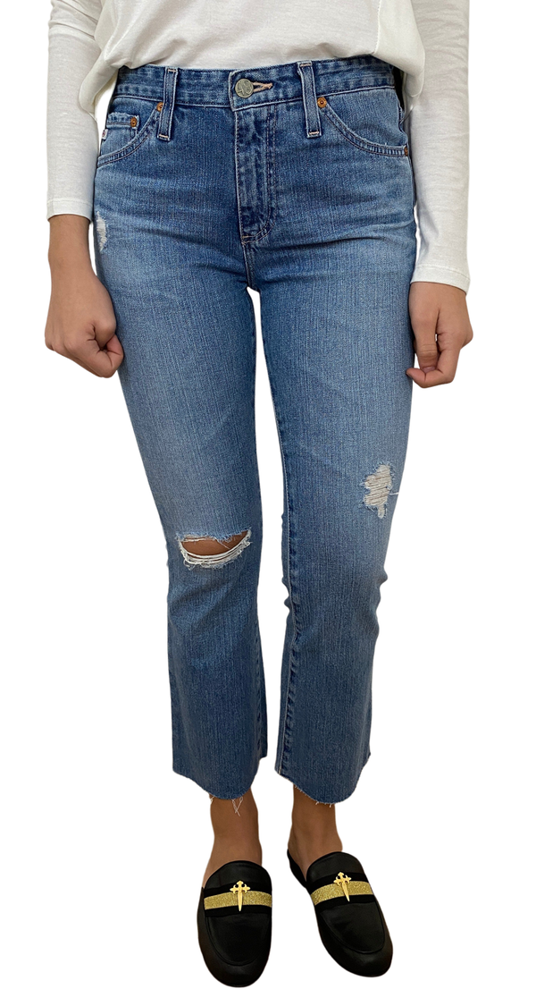 Ripped Boot Cut Jeans