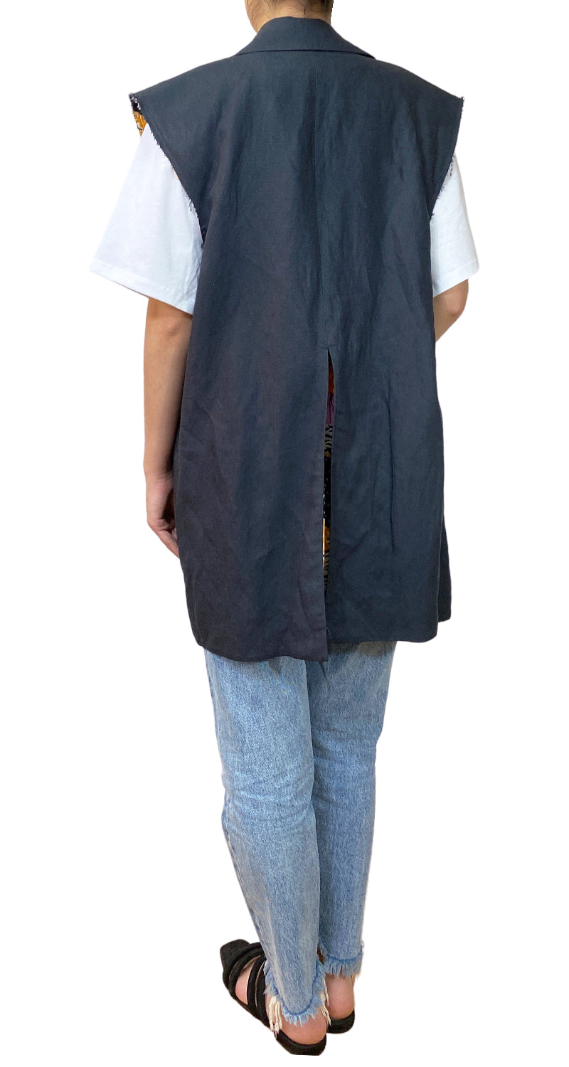 Chaqueta Negra Lino