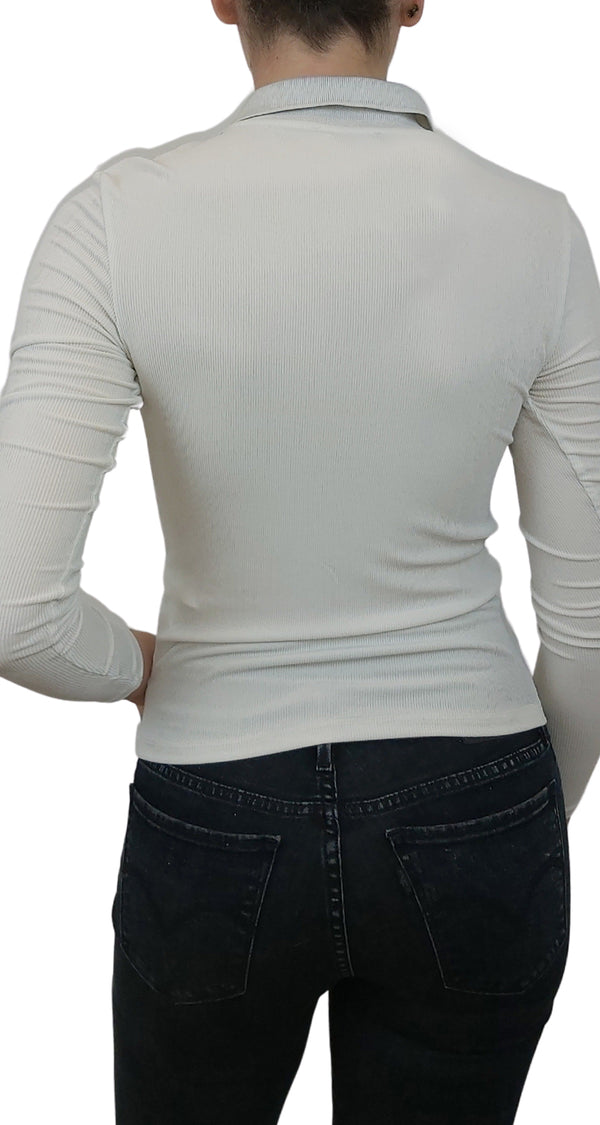 Polera Acanalada Beige