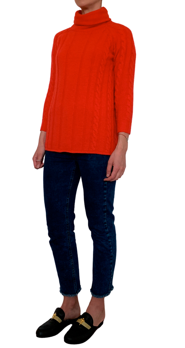 Sweater Rojo Cuello Alto