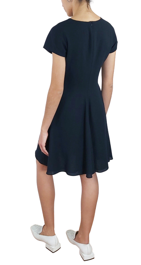 Vestido Mini Navy Lana Plisados