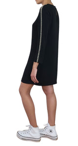 Vestido Mini Aplicaciones Mangas