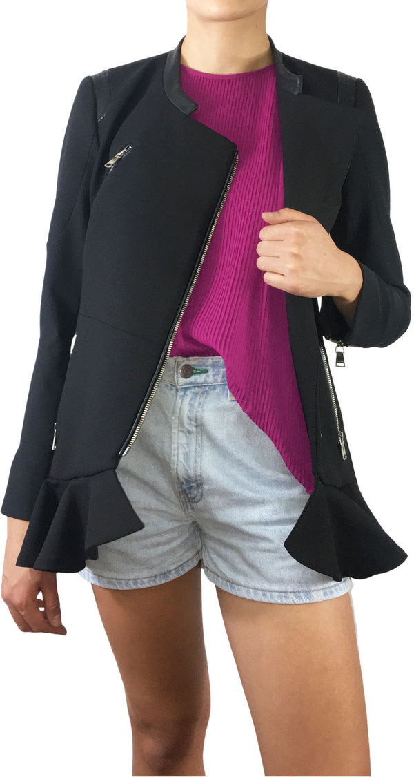 Chaqueta Vuelo En Ruedo Negra