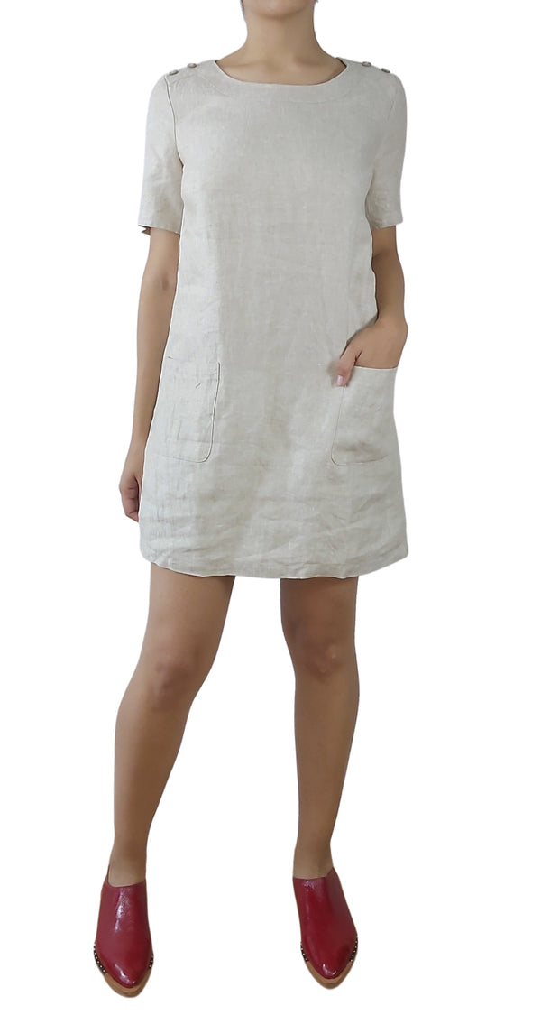 Vestido Lino Beige