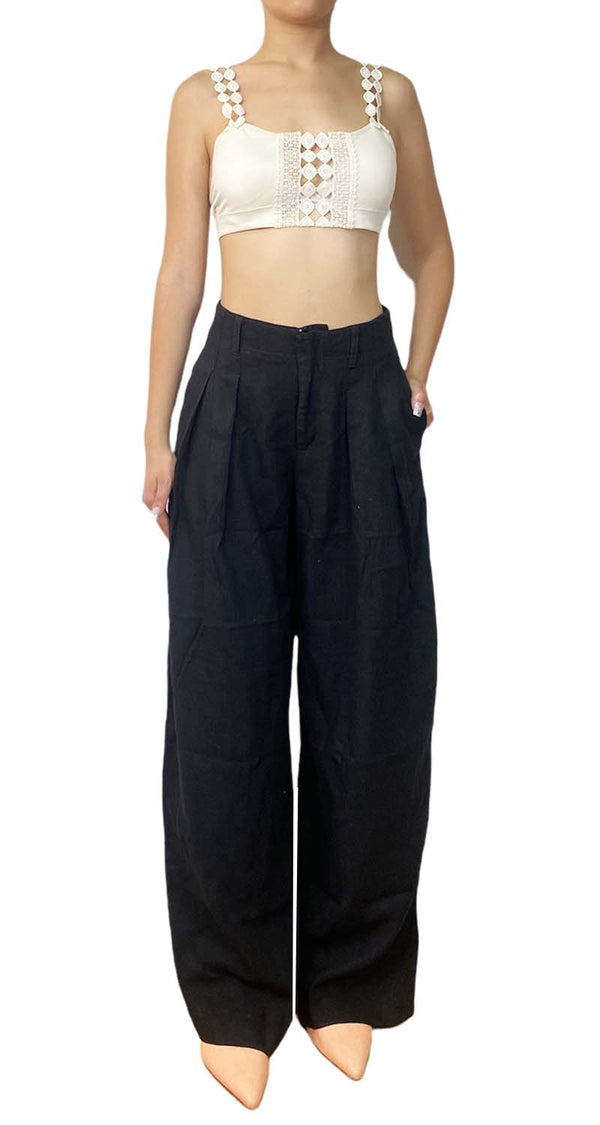 Pantalón Negro Lino