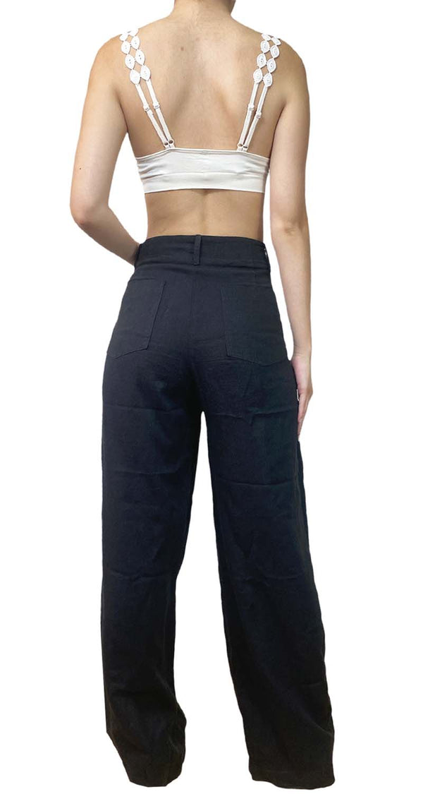 Pantalón Negro Lino