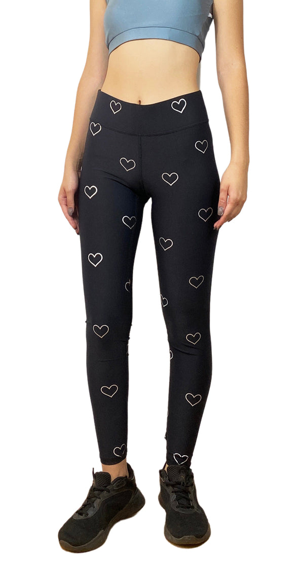 Leggins Negro Corazones