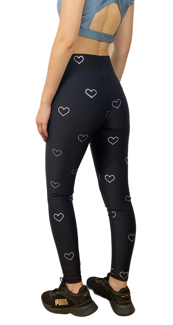 Leggins Negro Corazones