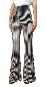 Pantalón Palazzo Listado Negro Blanco