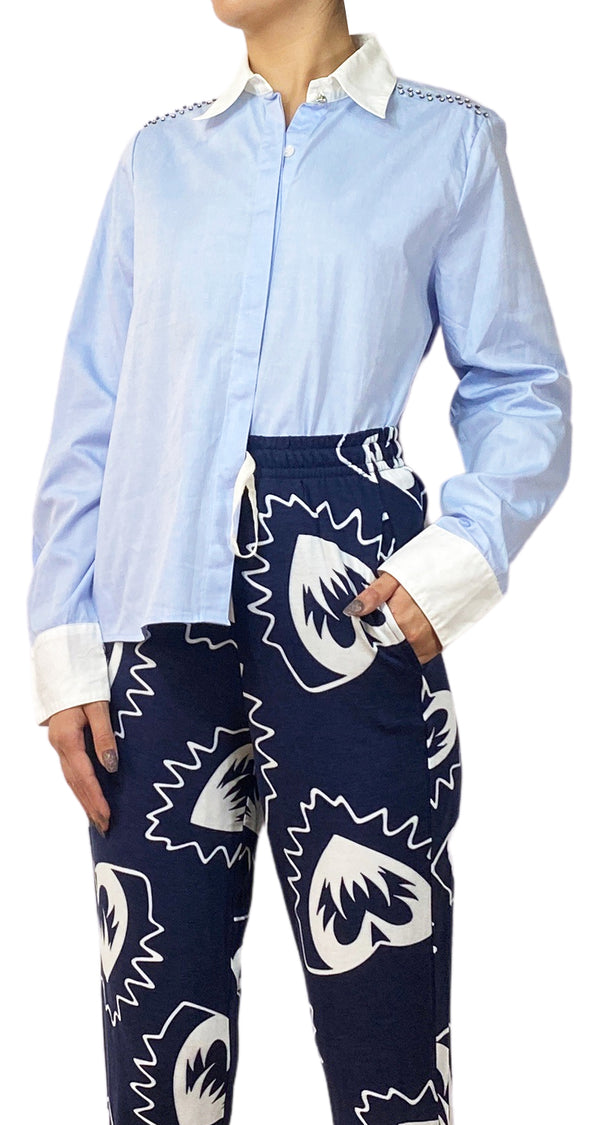 Blusa Azul Brillos