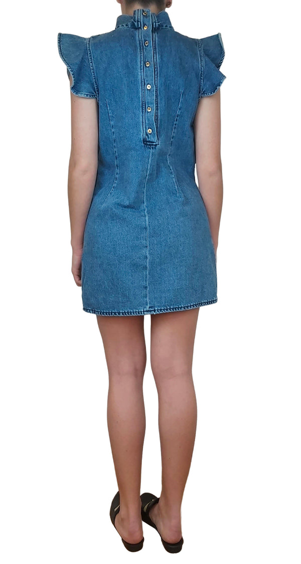 Denim Sorbonne Ruffle Dress