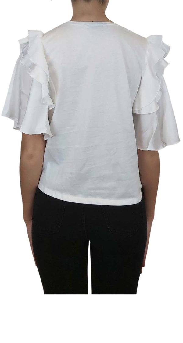 Polera con Volantes Blanca