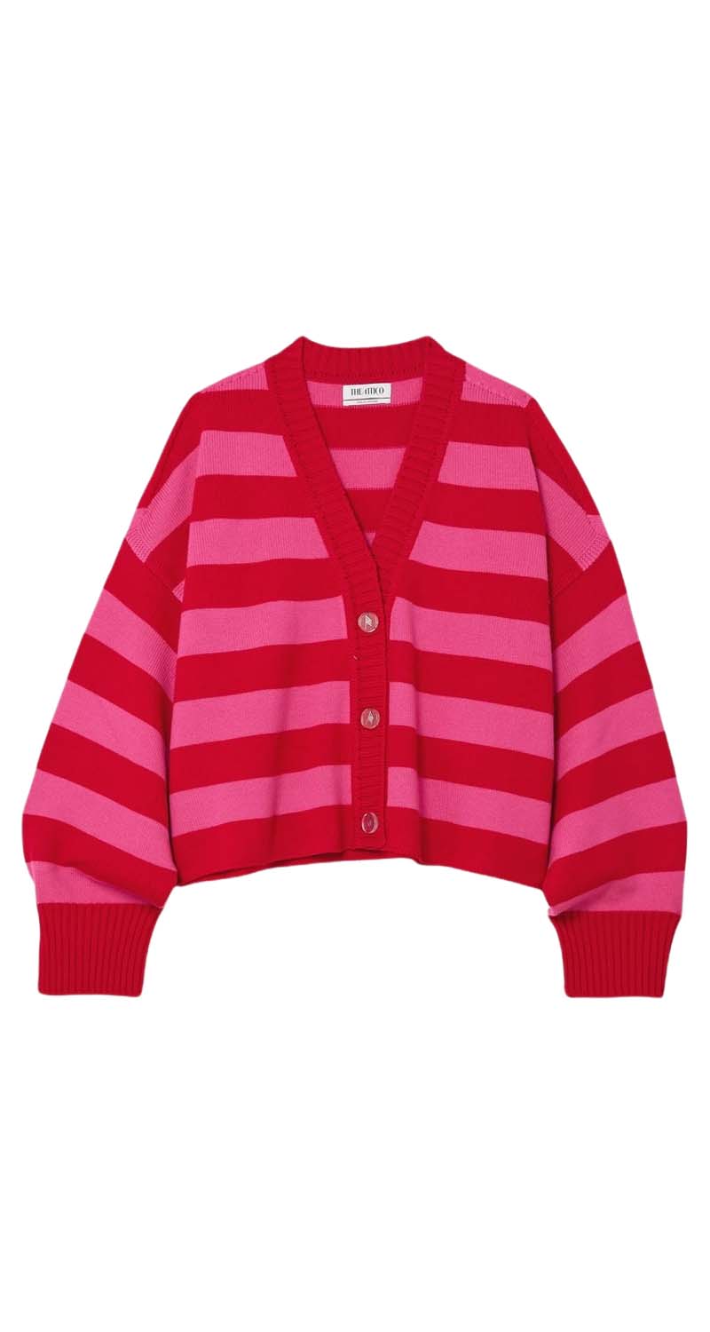 Striped Merino Wool Cardigan