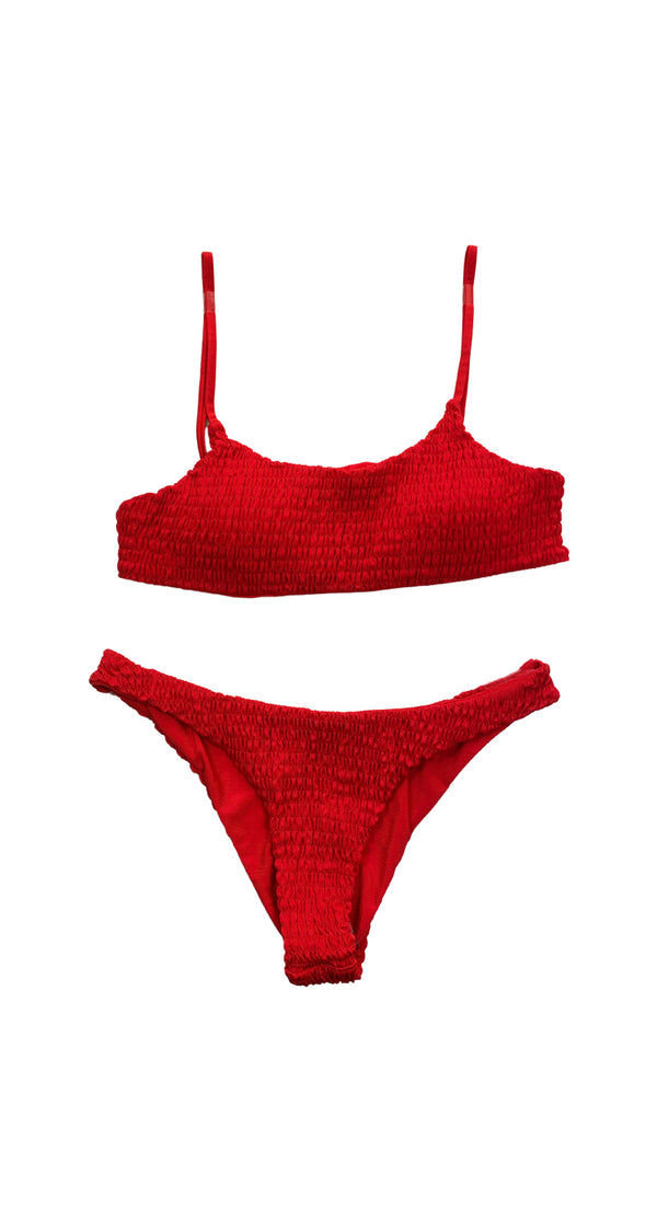 Bikini Rojo Corrugado