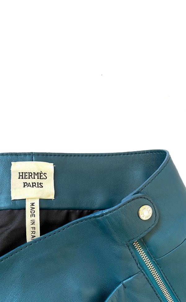 Falda ''Teal Lambskin Leather'' (5232482648199)